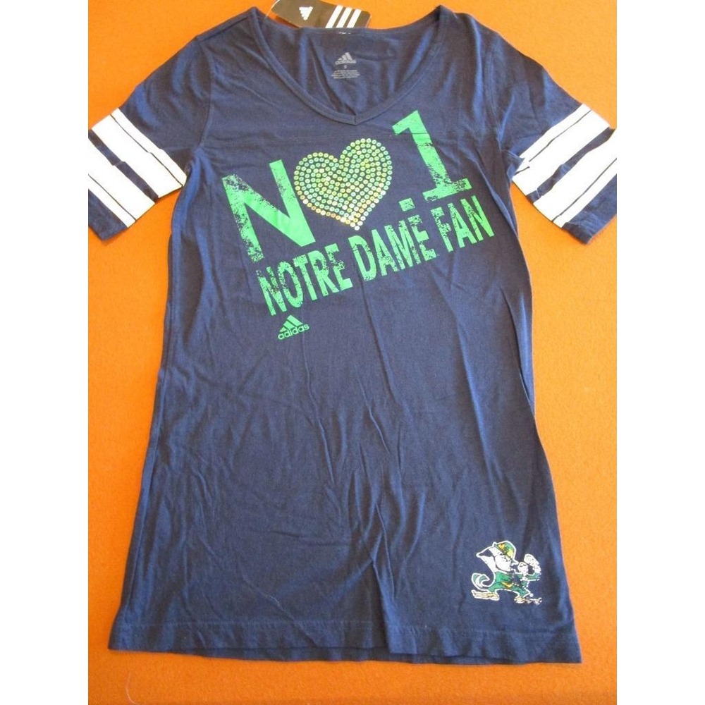 Adidas Women's Small Notre Dame Fighting‎ Irish T-Shirt Tee TShirt NEW